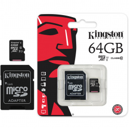 KINGSTON MEMORIA DIGITAL MICRO SD CON ADAP DE 64GB